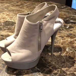 Red Stiletto Heel Open Toe Sandals.